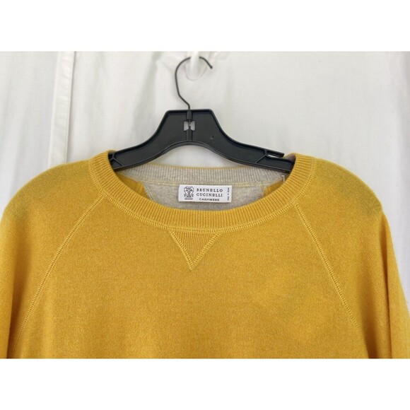 Brunello Cucinelli Men’s Cashmere Sweater Yellow Size IT 50 US 38 - Picture 3 of 16